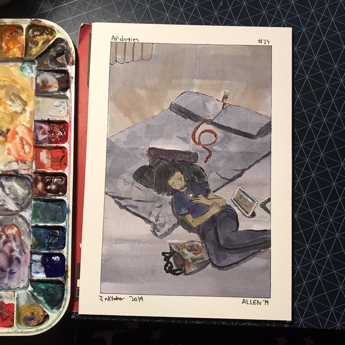magedark9's tweet photo. Day 24: Apologies

“Why do I feel like always apologizing for the things I’ve done?”

One more week of Inktober left! Good luck friends!

#inktober #inktober2019 #gouache #watercolor #apologies https://t.co/gy3uF9kPy9