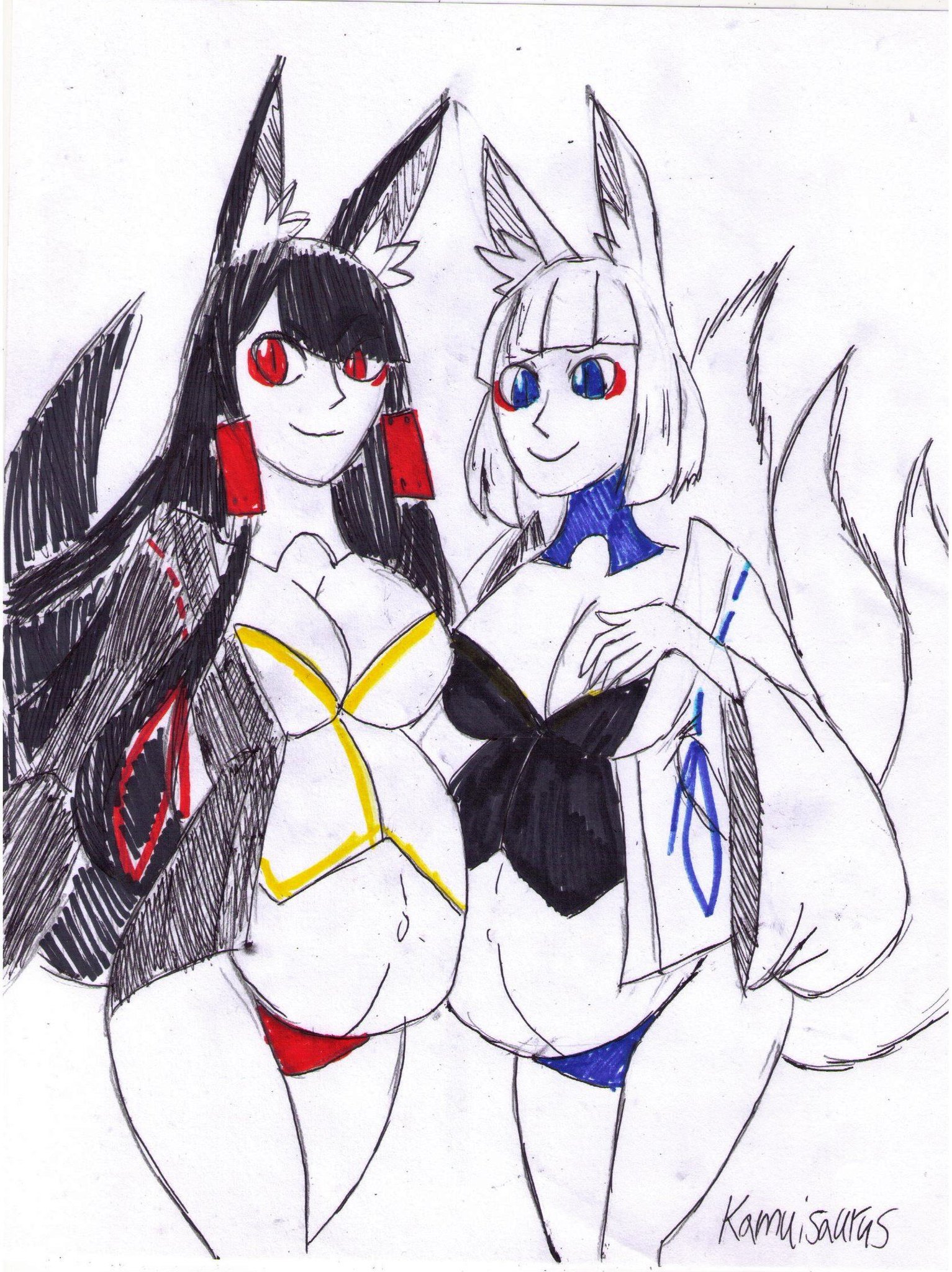 Kamuisaurus on X: Akagi and Kaga ready to bring forth new units from their  pregnant tummies! #inktober2019 #azurlane #akagi #kaga  t.coc0xf2ejVeY  X