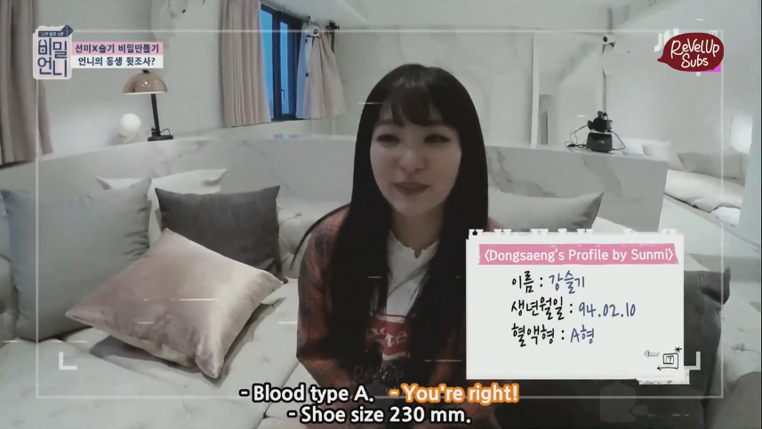 I love that Seulgi couldn't guess Sunmi's blood type after 4 tries and then Sunmi's over there like