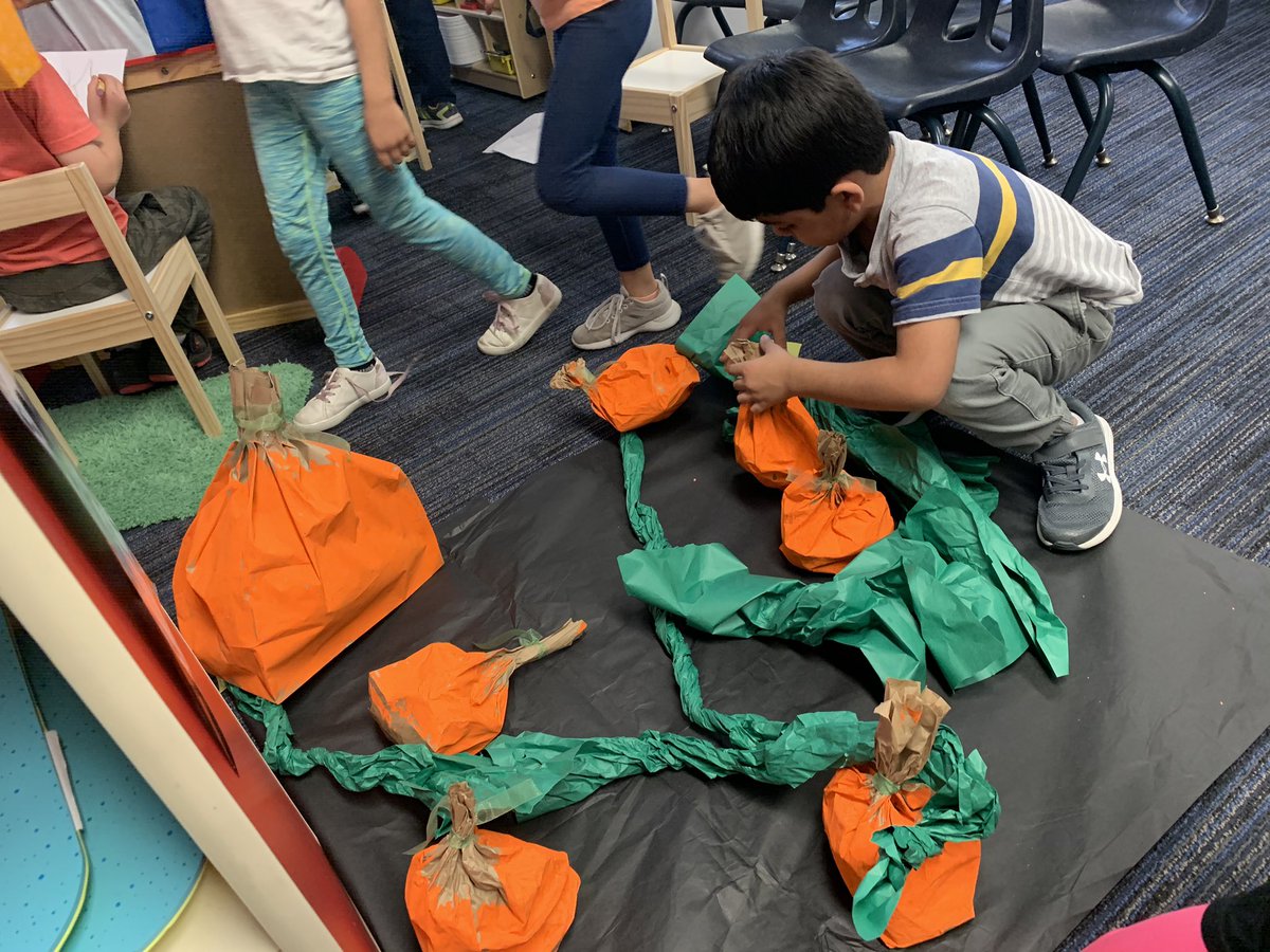 After a fun trip to The Grove we decided to turn our kitchen center into a pumpkin patch!  #melzermoments #lovingalldaykindergarten