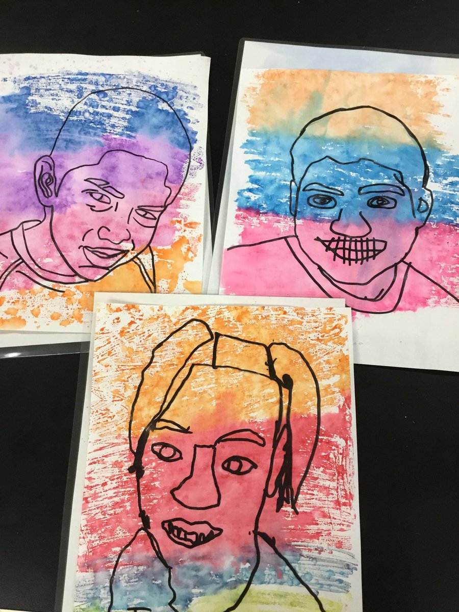 MsHaleyDean's tweet photo. Our art teacher, @StokesNic provides modifications to activities so ALL students are successful. Seriously considering asking the kids if I can have a copy of these to hang in my office! Great reminder of the beautiful children we serve! #SPED #LAMMPDS #artforall https://t.co/rvAOJcVUyE