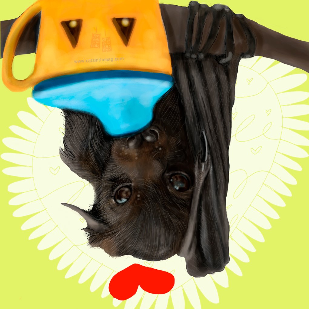 catsinthebagpur's tweet photo. Drinking coffee up side down! What my #coffee says Oct 24 #batlovers #coffee #coffeelovers #upsidedown #creative #storyteller #mentalhealth #positive #think #lovesomething #unique #ideas #illustrator #halloween #sippycupcoffee #life #thursdaythoughts https://t.co/bR37S5KauL