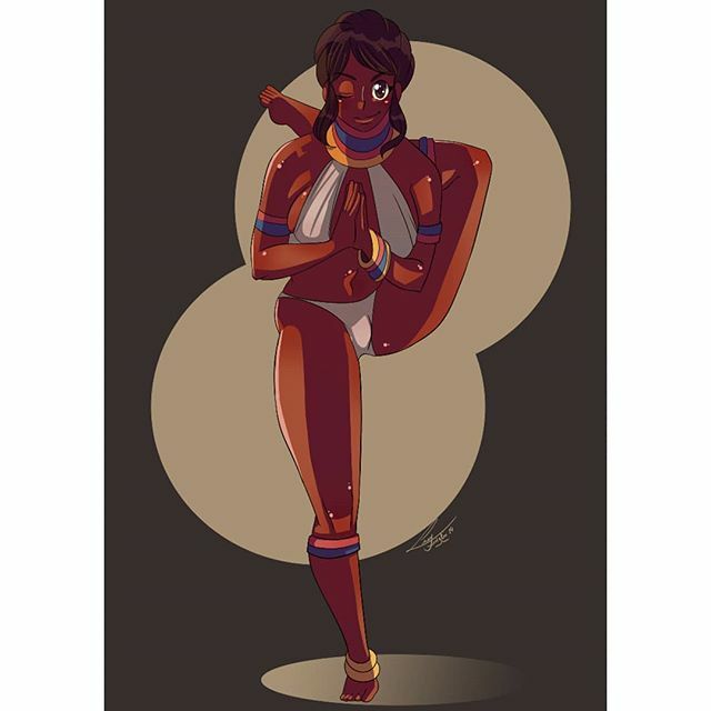 odie1077's tweet photo. Donni's Bendy Halloween continues. This time, Donni becomes Elena from the "Street Fighter" video game series. Drawn by @lucyfidelis 
#ladonnarichards #donnirichards #twistedempress #yoga #yogaeverydamnday #yogini #bellydancer #contortion #contortionism … https://t.co/sKC3SZe40G https://t.co/ILHf1hTv0G