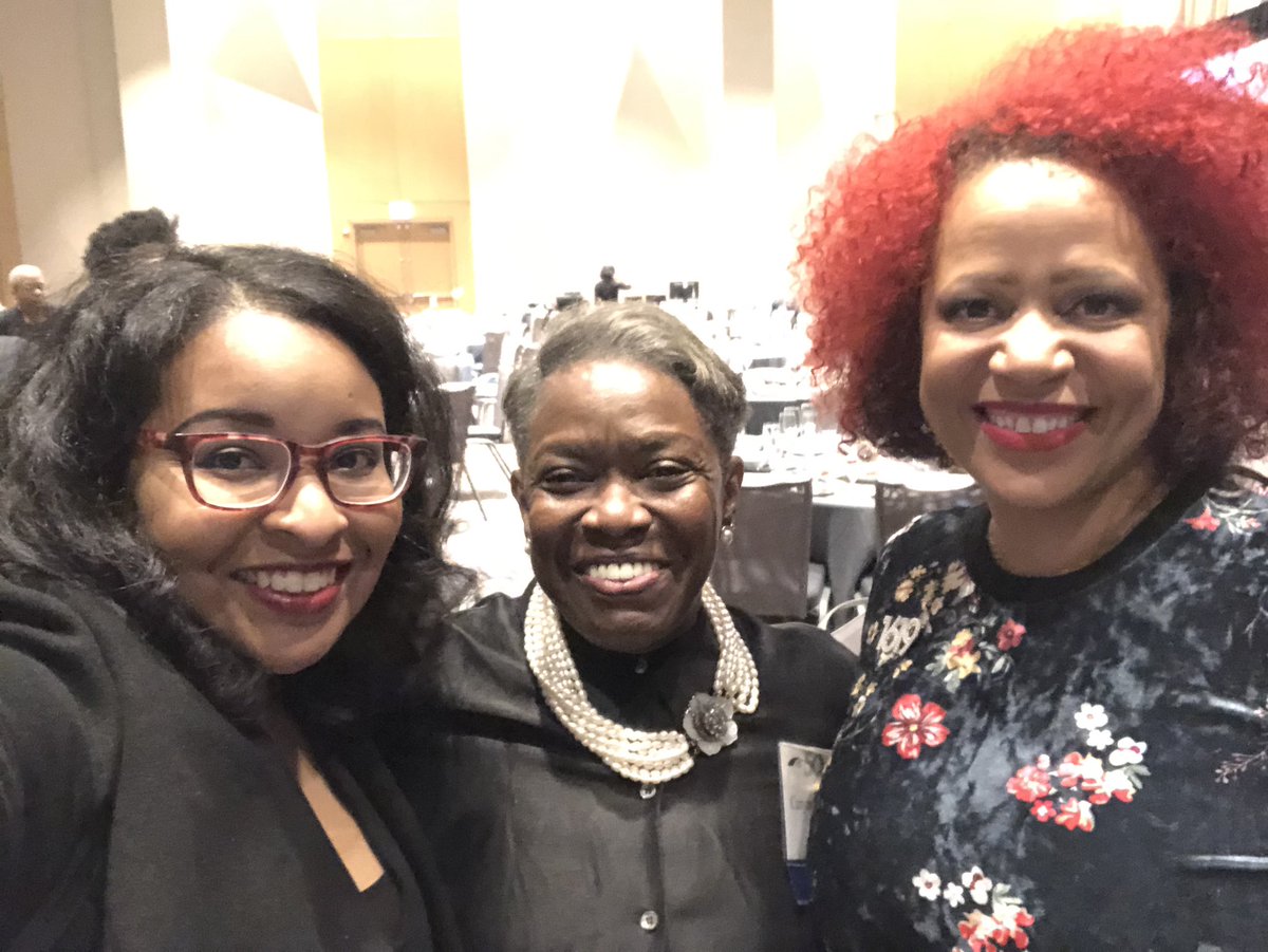 RoyalRebeller's tweet photo. Y’all I met @nhannahjones in the flesh. My heart skipped two beats. She was so gracious. #1619Project 
P.S. stop asking her and Ta-Neshisi Coates for optimism and hopeful final thoughts #TheySaidWhatTheySaid clean up your mess America. https://t.co/GXpo1yQMGX