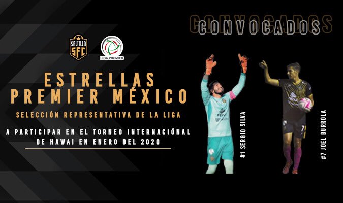 Con orgullo anunciamos que nuestros jugadores #1 Sergio Silva y #7 Joel Burrola han sido convocados a la Selección de la Liga Premier. 

Esta selección jugará un torneo en Enero 2020 en Hawai.

#SFC #Saltillo #SeleccionEstrellasPremier