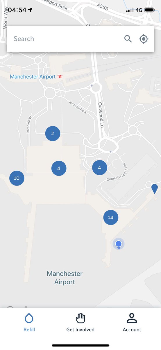Travelling from <a href="/manairport/">Manchester Airport</a>? Don’t buy an expensive single-use #plastic bottle of water! Bring your reusable bottle (empty before security and pop in the tray) then top up for #FREE at any one of the food stands or fountains. There are loads here! #refillrevolution #manchester