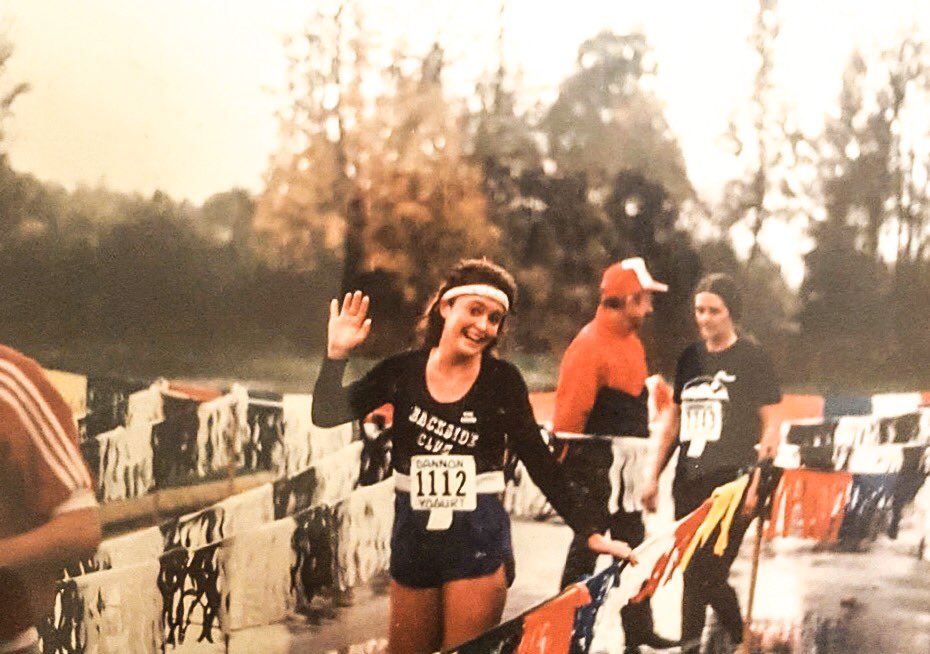 BacksideClub's tweet image. #ThrowbackThursday: Marion Cunningham post-Dannon 10k, 1983, a road race starting at Eugene’s Valley River Center. 

#BacksideClub