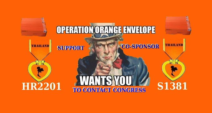 McPhersonHall's tweet photo. The #OperationOrangeEnvelope campaign sent 6,000 @EnvelopeOrange to Congress asking for more Bipartisan sponsors for #HR2201 #ThailandVeterans Herbicide Relief Act
THANKS to the latest
#IA03 @RepCindyAxne
#MN07 @CollinPeterson
#TN03 @RepChuck Fleischmann
#WA02 @RepRickLarsen https://t.co/wqnB74C7wB