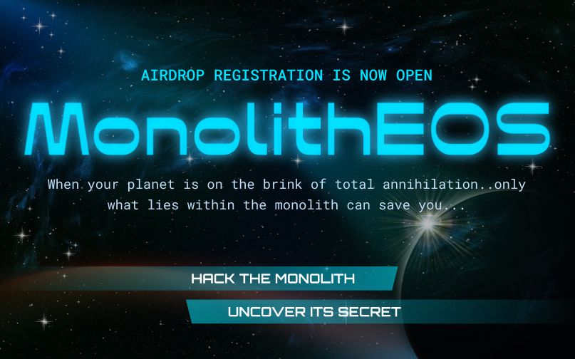 MonolithEos's tweet photo. Registration for #MonolithEOS is open!👽🛸

MonolithEOS is a multiplayer blockchain space game coming to you in just a few weeks. Here’s how it works: https://t.co/LXHy51Udd9

From now till 22 Nov, register to get your free MonolithEOS tokens 👇
https://t.co/SucTo3tvjG https://t.co/OigKRlohQn