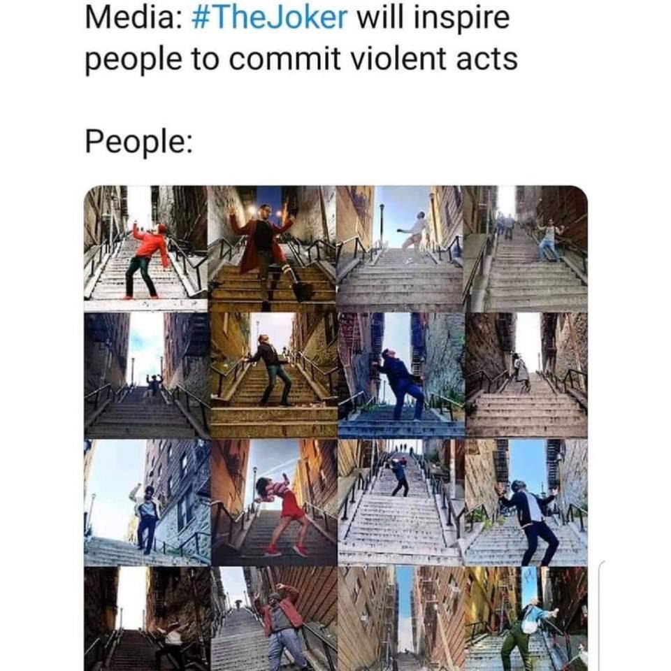 yellow_spandex's tweet photo. Lol #truth
.
.
.
.
.
.
.
.
.
.
.
.
.
#WB #dceu #dccomics #DCdoBetter #batman #thedarkknight #joker #thejoker #JoaquinPhoenix #JokerMovie #TheJokerMovie #FakeNews #Halloween #JokerSteps #comics #Superheromovies #BatmanMemes https://t.co/S2Obpo4BVs