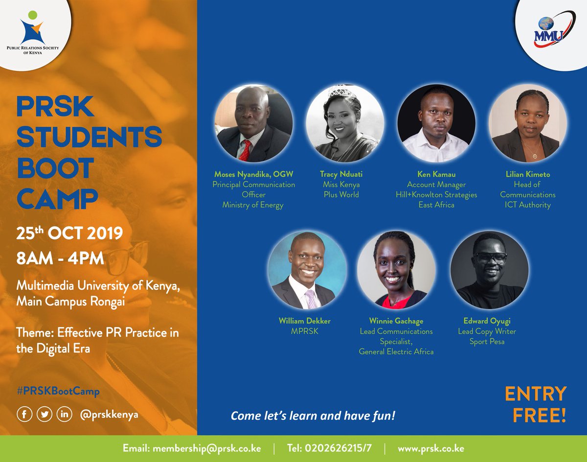 Jerusa Nyaboke 🇰🇪 (@jerusanyaboke) on Twitter photo Is there any other place that a <a href="/mmu3C/">MMU 3C - MMU Corporate Communication Club</a> member can be, if not in the PRSK Students Boot Camp? NO!
<a href="/multimedia_uni/">Multimedia University of Kenya</a> Is there any other place that a <a href="/mmu3C/">MMU 3C - MMU Corporate Communication Club</a> member can be, if not in the PRSK Students Boot Camp? NO!
<a href="/multimedia_uni/">Multimedia University of Kenya</a>