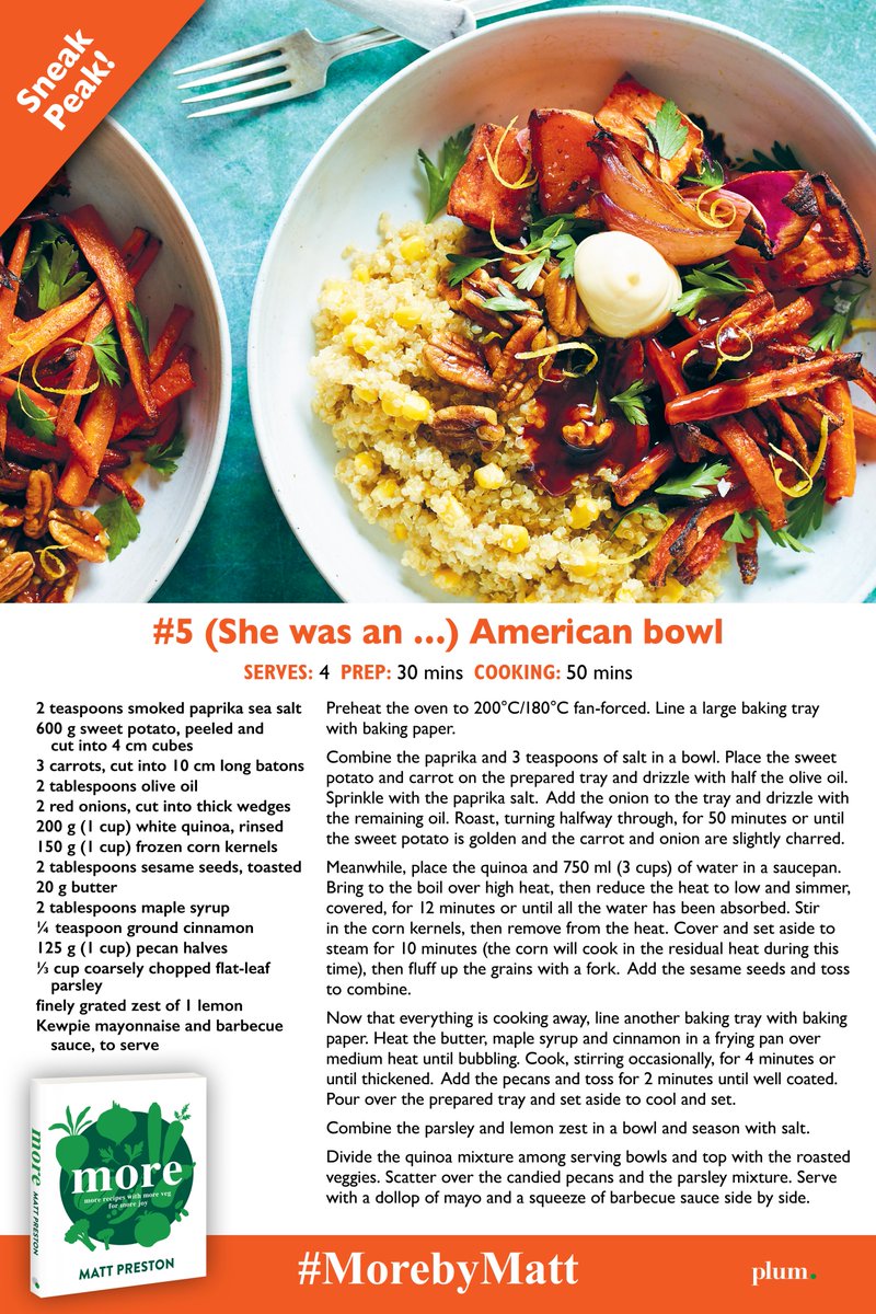 #MOREbymatt is out tomorrow and because I'm in a celebratory mood, I'm gifting you another preview recipe 🙏

#blessed #yourewelcome 

panmacmillan.com.au/9781760781828/
