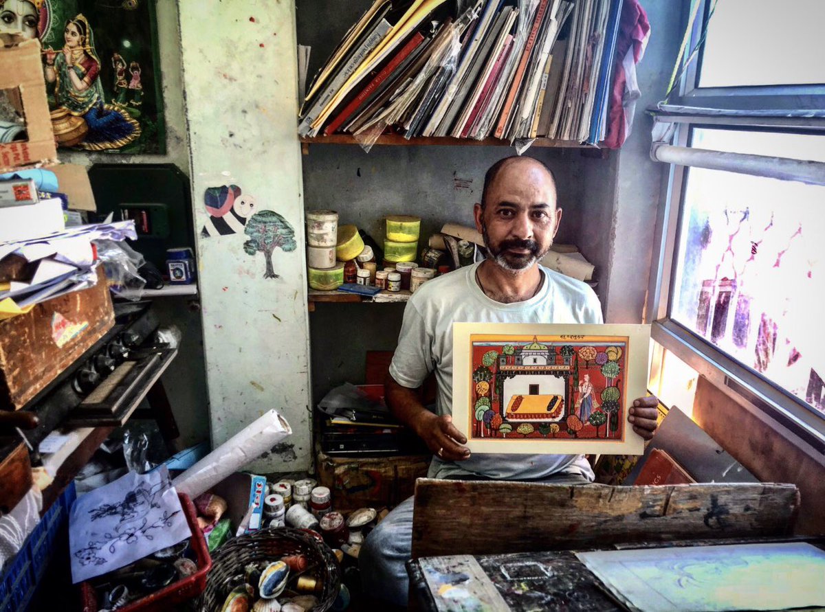 digitaldeshin's tweet photo. Parikshit Sharma, a Kangra miniature painting artist plans to open a homestay some day, where students can come and train with him. A aspiration digitally scalable and in line with the greater goal of reviving the art form. All he needs is a nudge! #Indiawontwait #deshruption https://t.co/rwJWkTpqM5