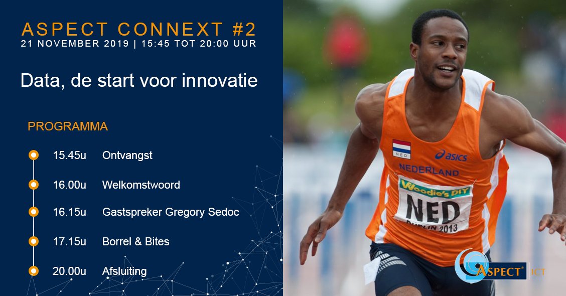 Aspect Connext #2 - Data de start voor innovatie! 

Door digitalisering groeit de hoeveelheid data exponentieel. Het beter benutten van deze data is een kunst, maar biedt enorm veel kansen. Hoe? Daar nemen we u 21 november in mee. 

aspect-ict.nl/aspectconnext2