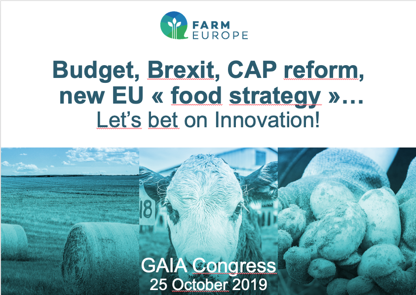 FarmEurope's tweet photo. @FarmEurope's President's conclusions at #GAIACongress19 (I part)👇
📝for a Common & efficient #FutureCAP:
📌A coherent #EUframework w/key parameters + clear #envi baseline w/ possibility for MS' equivalent measures;
📌#Ecoscheme as a🔧to incentivise envi&eco transition; https://t.co/FPL9F76n5S