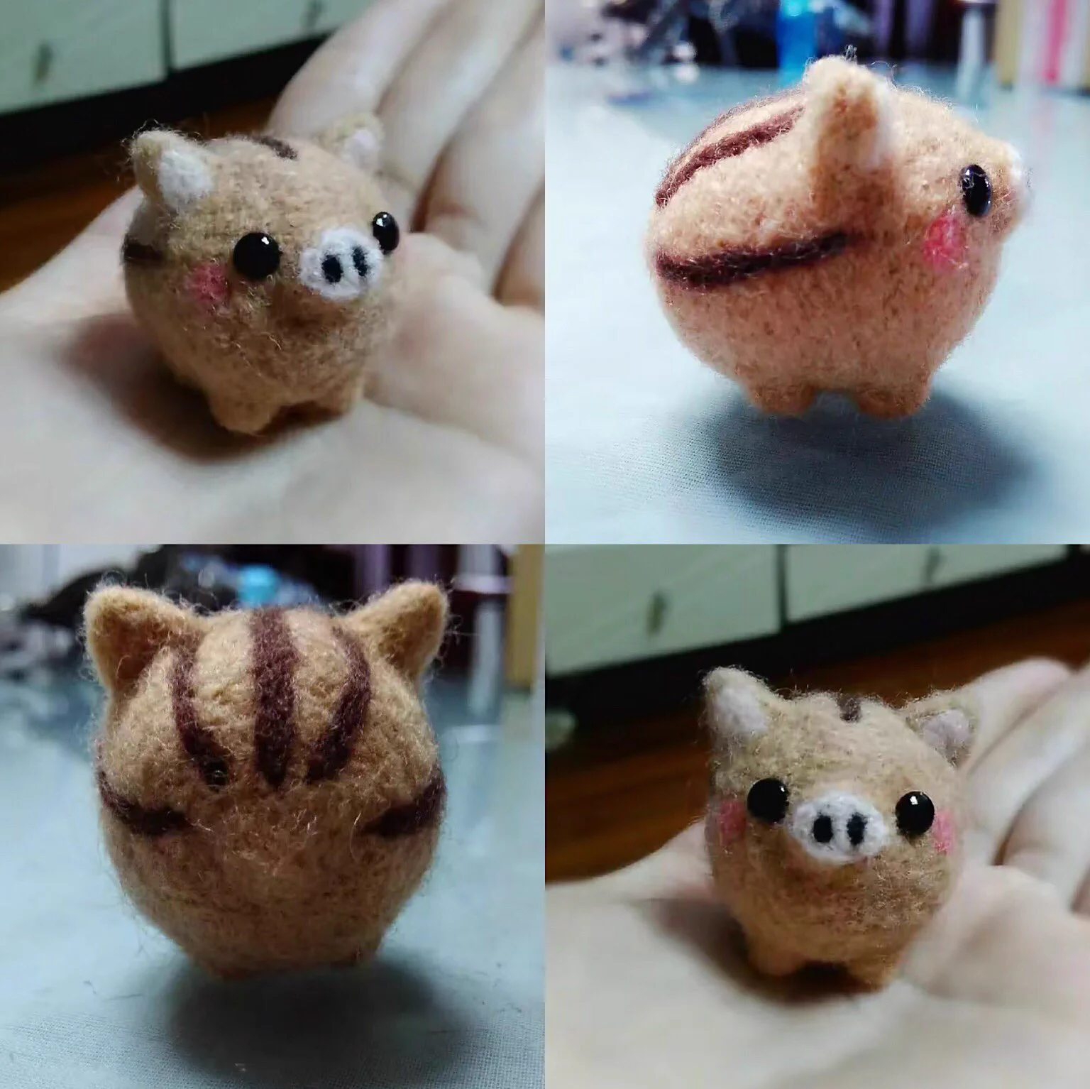 @nanamun76 私が4年前に初めて作った羊毛フェルトも見てください…！w 