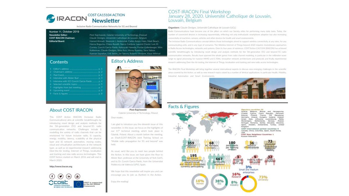 Read latest news letter from COST IRACON <a href="/IRACONAction/">IRACON</a> for highlights from our technical meeting in Gdansk see bit.ly/11thNewsLett
