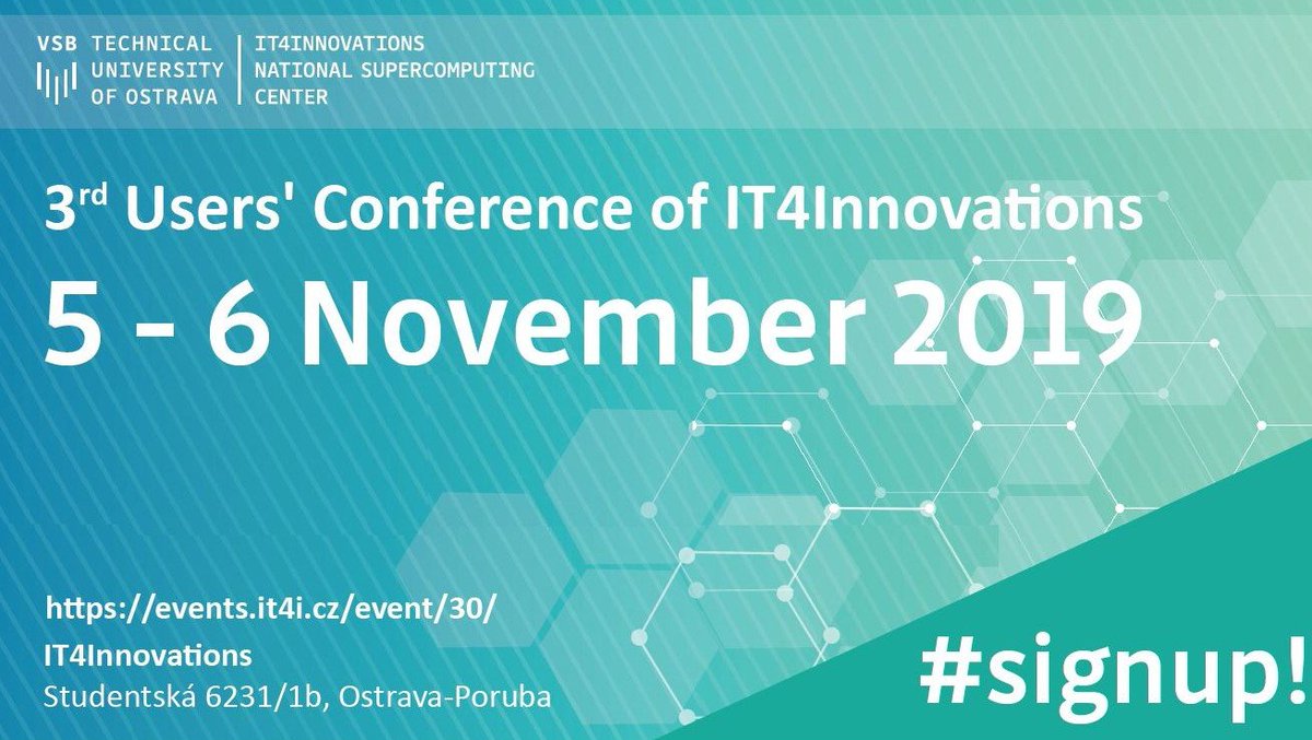 IT4Innovations's tweet photo. 📌#ConferenceInvitation 3rd Users‘ Conference of IT4Innovations will be held on 5-6 November at @IT4Innovations Register⏩ https://t.co/vL2raz7oH7 https://t.co/GqMw64AFV8