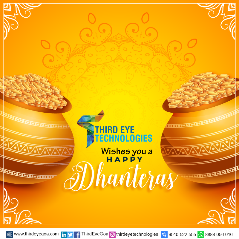 thirdeyegoa's tweet photo. Third Eye Technologies team wishes all a very happy Happy Dhanteras, May your life filled with joy and happiness.
#dhanteras #dhanteraswishes  #Dhanteras2019 https://t.co/OXPnD6NOlo
