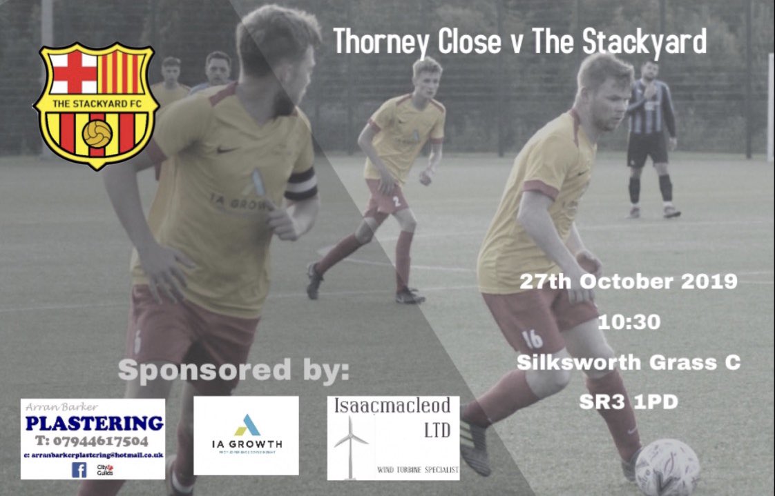 Next Up | Thorney Close 

📆   Sunday 27th October 
🏆   League Cup Second Round 
🏟️   Silksworth Grass C Park | SR3 1PD 

#UTS