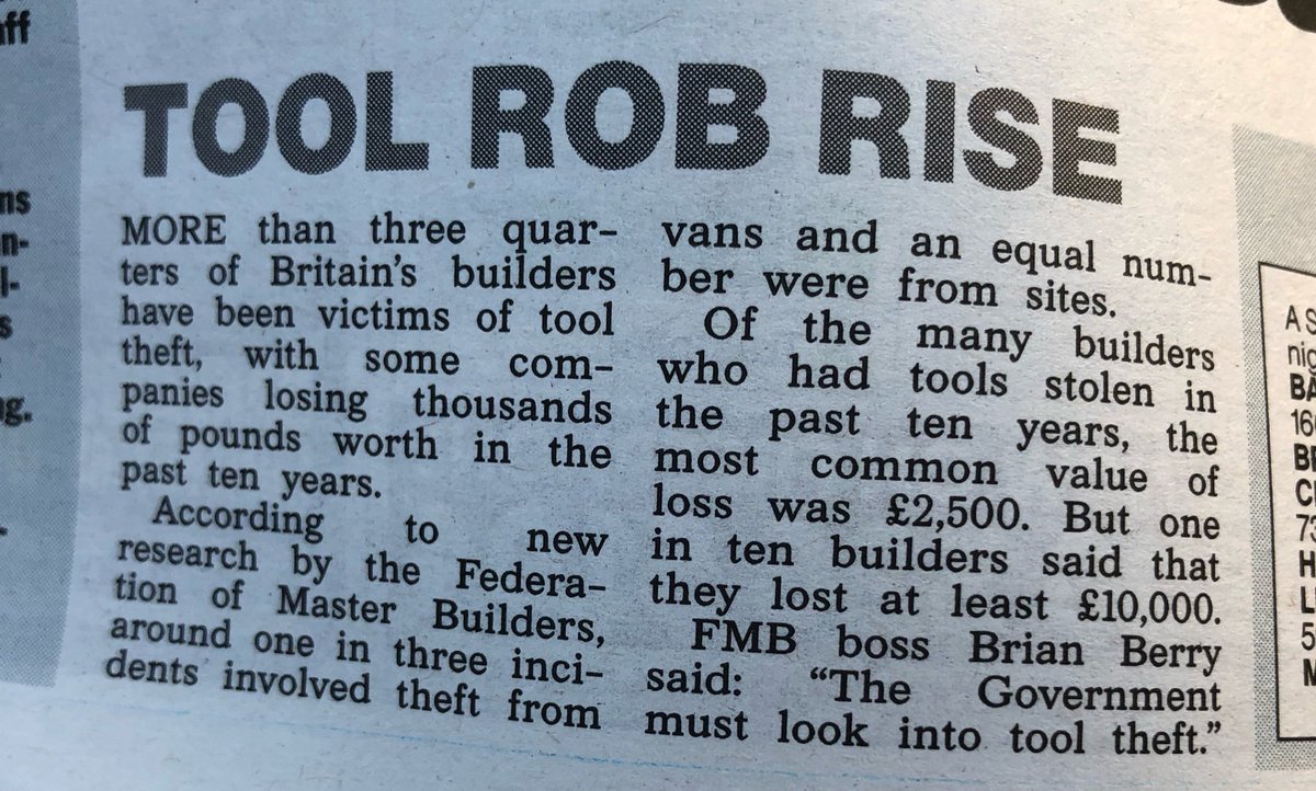 ‘Tool Rob Rise’ - our tool theft data was picked up in today’s Sun