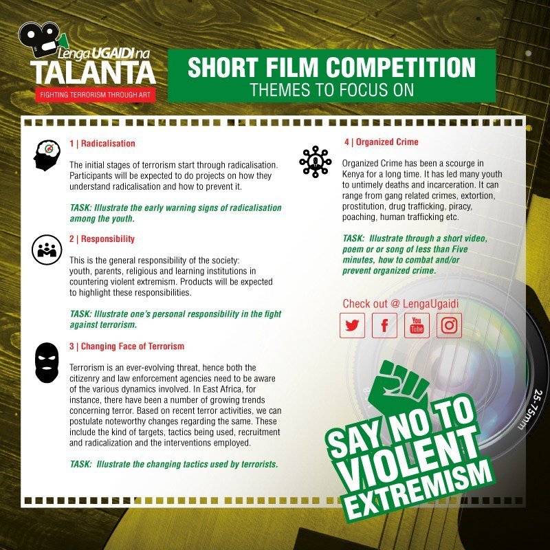 TharbaTharba's tweet photo. The themes for #lengaugaidinatalanta are out and time is not on our side. Lets get busy. Create your poem, film or music and be a winner. More 1.6m worth of prizes to be worn. @LengaUgaidi @Horninstitute @EpukaUgaidi @InteriorKE https://t.co/1G4q8Uatr9