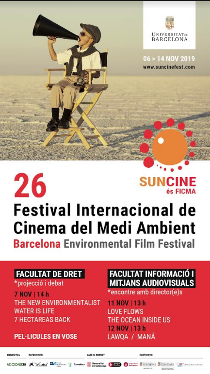 Amants del cinema i del medi ambient, aquesta és la vostra: 

🎬 Festival Internacional de Cinema de Medi Ambient
📆 7 de novembre
⏰14-16h.
📍Saló de Graus, Edifici Principal, Facultat de Dret UB

Bona feina de la Clínica de Medi Ambient!