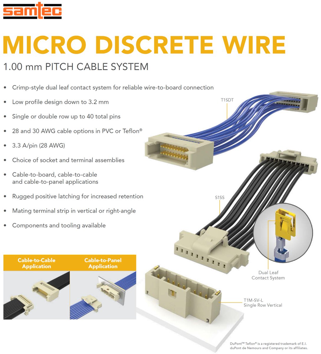 TobyElectronics's tweet image. Check out @SamtecInc Space saving 1mm pitch discrete wire system with crimp-style dual leaf contacts for a reliable wire-to-board connection at Toby today! toby.co.uk/cable-wire-to-… 
#electronics #crimp #discretewire #thevitalcomponent