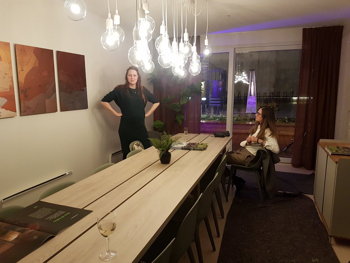 annkytr's tweet photo. De små skrittene mot #bærekraft teller, også innen #arkitektur. Spennende åpning av @AspelinRamm sitt nye massivtrebygg i Nordre gate med nytenkning rundt fellesarealer. https://t.co/c23G4USLsh