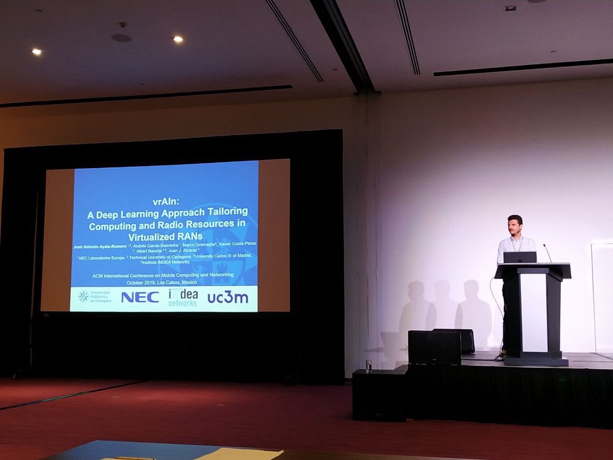 5GROWTH (@5growth_eu) on Twitter photo 📸Picture from yesterday at #MobiCom2019. Our paper, which was accepted for presentation at the main track was presented.
It is titled: "vrAIn: A Deep Learning Approach Tailoring Computing and Radio Resources in Virtualized RANs" <a href="/5g_transformer/">5G-TRANSFORMER</a> <a href="/5GPPP/">5GPPP</a> <a href="/ACMMobiCom/">ACM MobiCom</a> <a href="/h2020diss/">H2020 Dissemination</a> 📸Picture from yesterday at #MobiCom2019. Our paper, which was accepted for presentation at the main track was presented.
It is titled: "vrAIn: A Deep Learning Approach Tailoring Computing and Radio Resources in Virtualized RANs" <a href="/5g_transformer/">5G-TRANSFORMER</a> <a href="/5GPPP/">5GPPP</a> <a href="/ACMMobiCom/">ACM MobiCom</a> <a href="/h2020diss/">H2020 Dissemination</a>