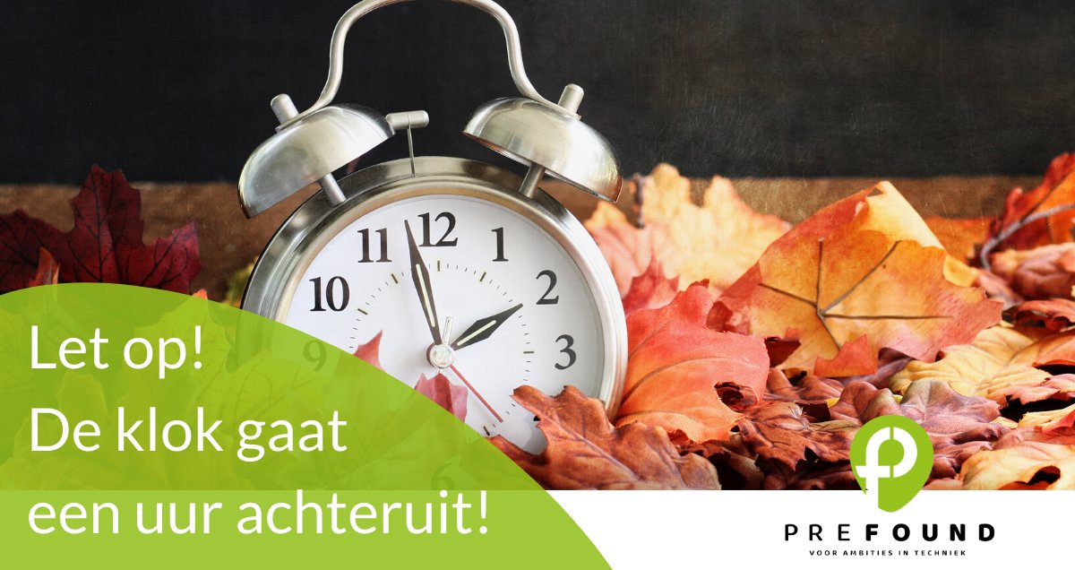 PrefoundBV's tweet image. Let op! Dit weekend gaat de #wintertijd in! Dat betekend dat de klok een uur achteruit gaat. Een uur langer om over een nieuwe uitdaging na te denken... Bekijk het aanbod:

prefound.nl/vacatures.html