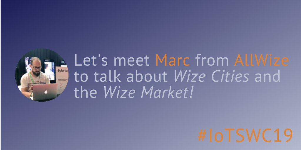 WIZE_Alliance's tweet photo. Meet @mfabregasb from @allwize_iot on our stand at the #IoTSWC19. He will tell you everything on about their strategy to expand the #Wize technology in the #Smartcity space by making Cities Wize! He will be on stand A150 during the whole congress from the 29th until the 31st 🗓 https://t.co/oKIRo6Hswv