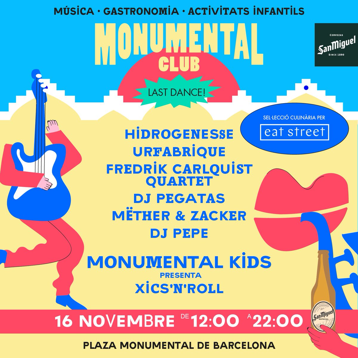Aquí el cartelazo musical 👨‍🎤👩‍🎤mientras se acaba de gestar la alineación de chefs 🔪 de #EatStreet que estarán cocinando en <a href="/monumental_club/">Monumental Club</a> el 16 de noviembre👇

🎙️<a href="/hidrogenesse/">Hidrogenesse</a> 
🎙️<a href="/urfabrique/">urfabrique</a> 
🎙️<a href="/fredcarlquist/">Fredrik Carlquist</a> Quartet
🎧<a href="/DJPEGATAS/">DJPEGATAS</a>
🎧<a href="/MetherZacker/">Mëther & Zacker</a> 
🎧#DJPepe
🎙️#XicsnRoll