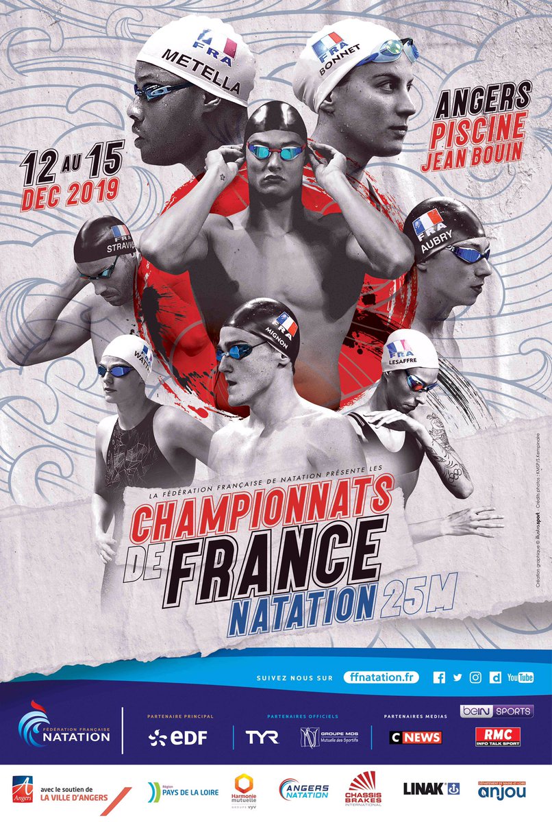 Rendez-vous à <a href="/Angers/">Ville d'Angers</a> du 12 au 15 décembre 2019 pour les championnats de France 25m. Découvrez en exclusivité l’affiche de l’événement!! 🤩 Elle vous plait?
#Natation #Angers2019 #TeamFrance #TeamFFN
<a href="/ILLUSTRASPORT/">ILLUSTRASPORT</a>