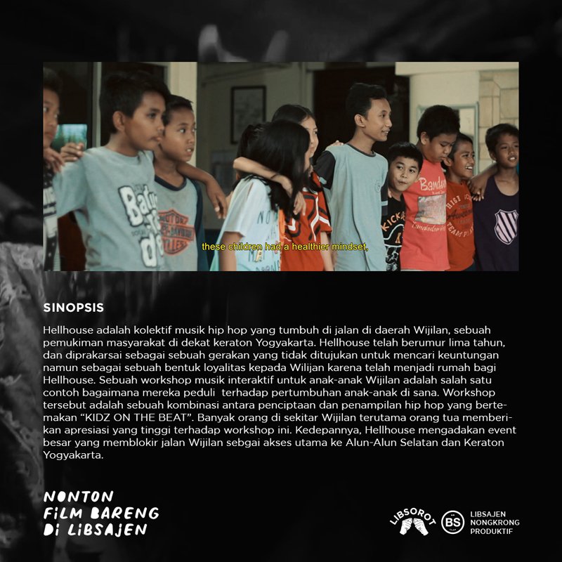 LIBSOROT present:
Nonton bareng &amp; diskusi film "IT'S WIJILAN" 
karya sutradara 
@donneroDPMB
 
.
31 Oktober 2019
Liberates Creative Colony
Jl. Pamungkas, Kaliurang KM 14 Sleman, YK
(belakang kantor Notaris Herlina Susanti)
18.30 - selesai
.
GRATIS!!
Info : 
@libsorot