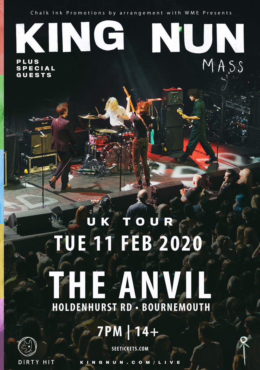 ON SALE NOW!

Don't miss <a href="/kingnunband/">KING NUN</a> when they come back to Bournemouth in the new year at <a href="/TheAnvilRockBar/">The Anvil</a>! If you caught them supporting The Struts, you know how great they are.

🎟️ bit.ly/KingNunTheAnvil

#Indie #Rock #IndieRock #KingNun #TheAnvil #Bournemouth #LiveMusic