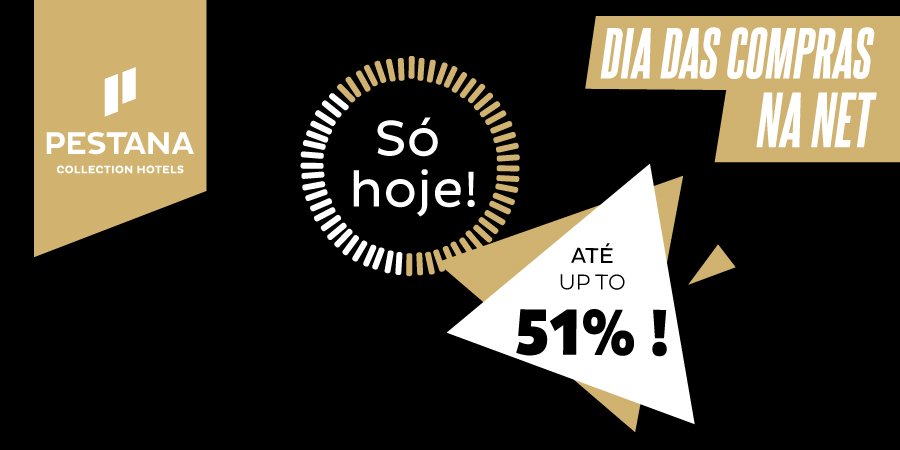Hoje o Pestana Collection celebra o Dia das Compras na Net com descontos até 51% e preços a partir de 101€/noite! 
Aproveite e reserve já: bit.ly/2JcwjJu