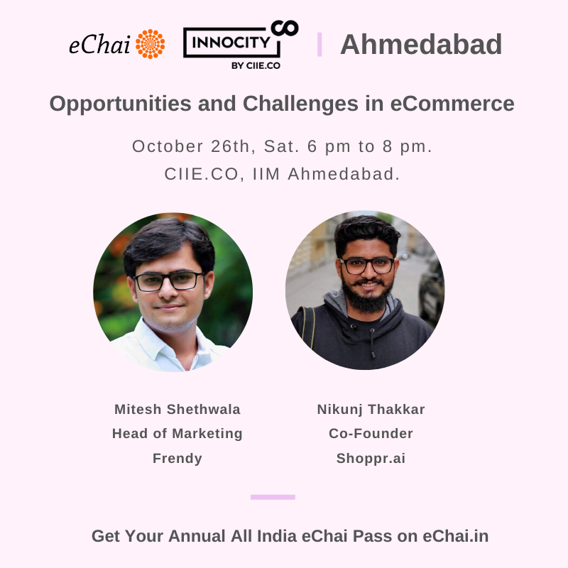 jatin10's tweet photo. Organizing the 'Opportunities and Challenges in eCommerce' meetup in Ahmedabad at @CIIEIndia  tomorrow evening.

Event link: https://t.co/jGZpM6XmDS

#eChaiNetwork https://t.co/wLu4zc2KX0