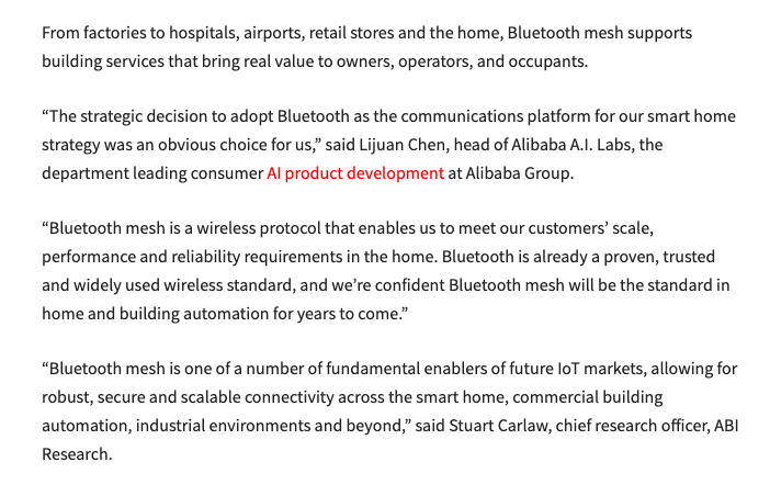 Un bel article écrit par Pamela Largue de chez Smart Energy International sur le choix du Bluetooth pour les applications Smart Building &amp; Smart City.
.
Here's an article whats boosting the Bluetooth standard in the IoT, Smart Building &amp; City sectors.
.
smart-energy.com/news/bluetooth…
