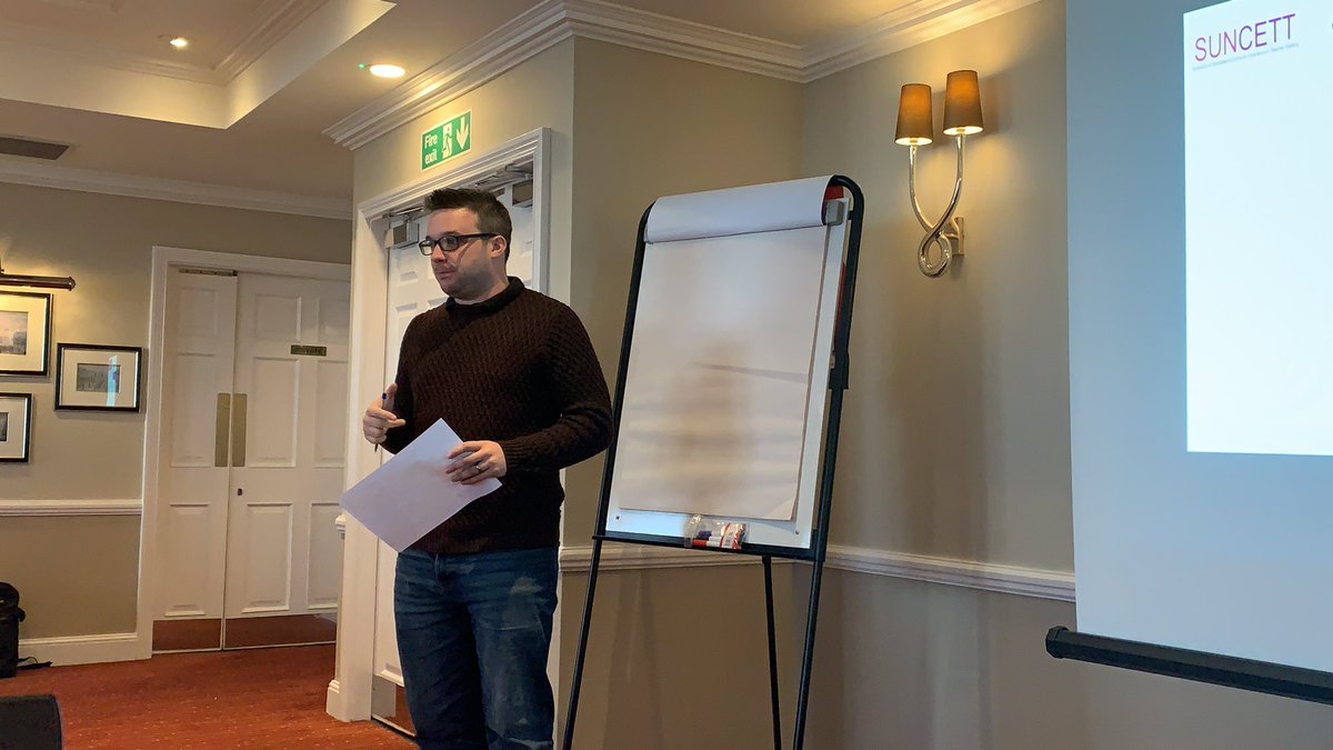 TeamSUNCETT's tweet photo. Tom talking about his research focusing on improving creative writing and developing reading in FE students through a structured reading programme #MASHORTCOURSE @E_T_Foundation https://t.co/QDidTYniby