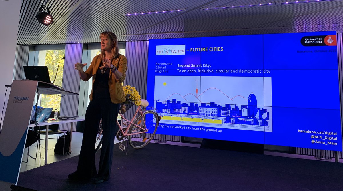 Barcelona Digital City: Beyond Smart Cities to A Circular, Inclusive &amp; Democratic City 
<a href="/Anna_Majo/">Anna Majo</a> Crespo/Digital innovation Director <a href="/BCN_digital/">BCN Ciutat Digital</a> Barcelona City Council 
#innovationjourney #startup #innovatours
<a href="/innovatoursnext/">Innovatours</a> Barcelona Edition💥🚲 
📍<a href="/MovistarCentre/">Movistar Centre</a>