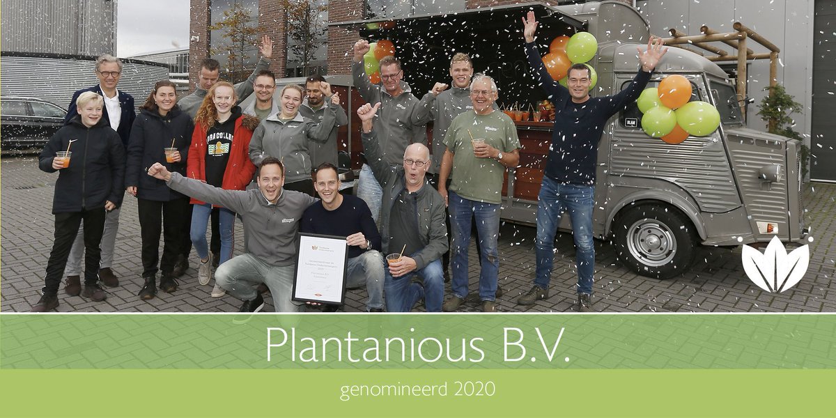 Gefeliciteerd! #Plantanious @Kwek_Jansen is de tweede genomineerde voor de Tuinbouw Ondernemersprijs 2020.
