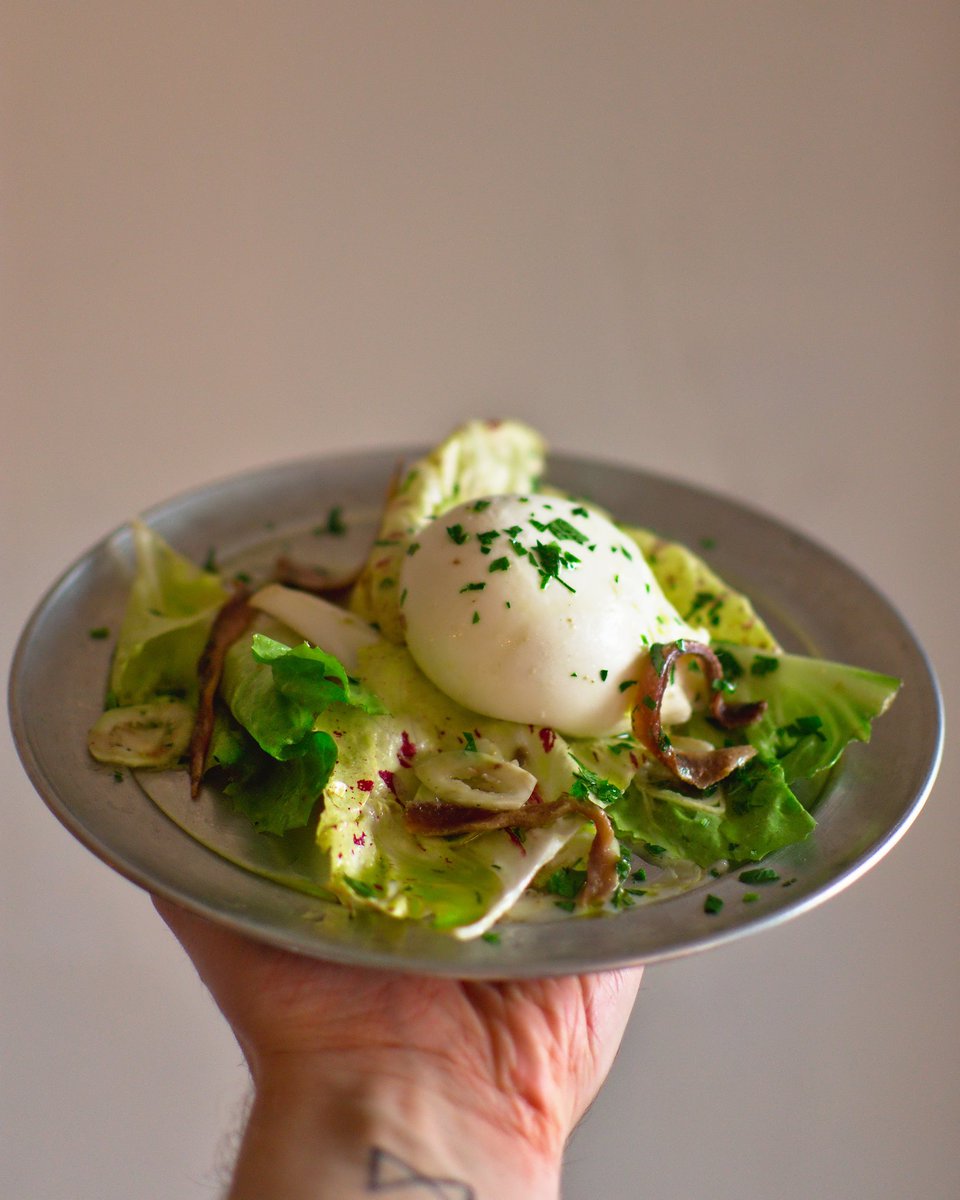 Burrata, puntarelle, castelfranco &amp; anchovies make for a small plate with *huge* flavours!
.
This one is available in very limited quantities, so come and get one this weekend 👌