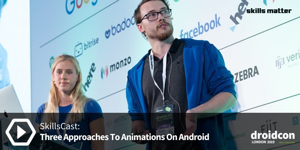 NEW #droidconUK 2019 #SkillsCast: @comparemkttech 'Droid developers, <a href="/conniereinhold1/">Connie Reinholdsson</a> &amp; <a href="/MattawooCarron/">Matt Carron</a>, share 3 approaches to #animations on #Android

Check out the video here - bit.ly/2MOG1nP #Mobile #App #UX