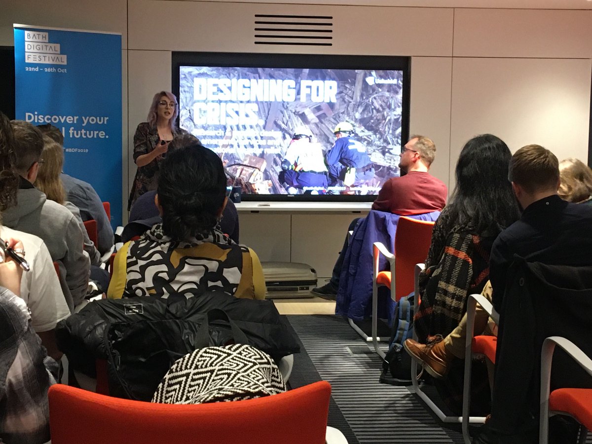 rocketmakers's tweet photo. Thanks @bathdigital - loads of great talks today! Fascinating insights into #userresearch for crisis situations from @EriolDoesDesign this morning, followed by an engaging and thought provoking #projectethics workshop from @RebeccaWho and @jonnyraeevans https://t.co/7yi8gXEP4l
