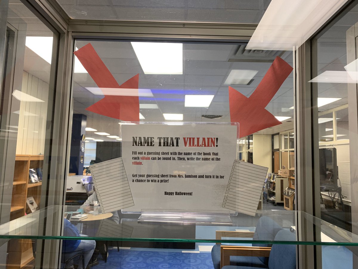 WHS_Library_'s tweet photo. Stop by the LIB and check out the new Halloween display! Take a guess and enter to win a Starbucks gift card! https://t.co/9OUdfcCYwV