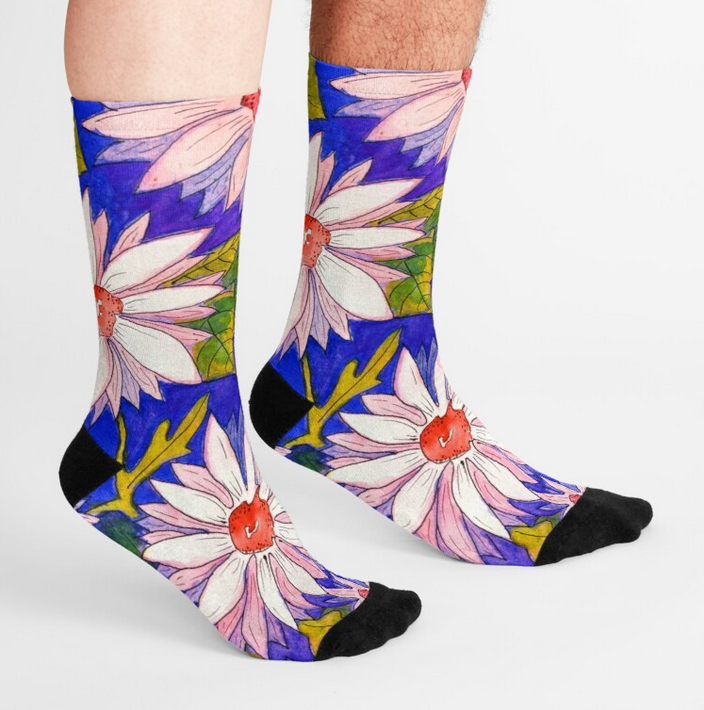 paulaannev's tweet photo. Soft and comfortable stretchy socks in my online Redbubble shop https://t.co/1kdd7VDQAO 10% off 2 pairs, 20% off 3 #socks #mensfashion #womensfashion #fashion #giftideas #apparel #footwear #footwearstyle  #floral #watercolour #funfashion #fun #statementsocks #designersocks #art https://t.co/j8ccf4IEx6