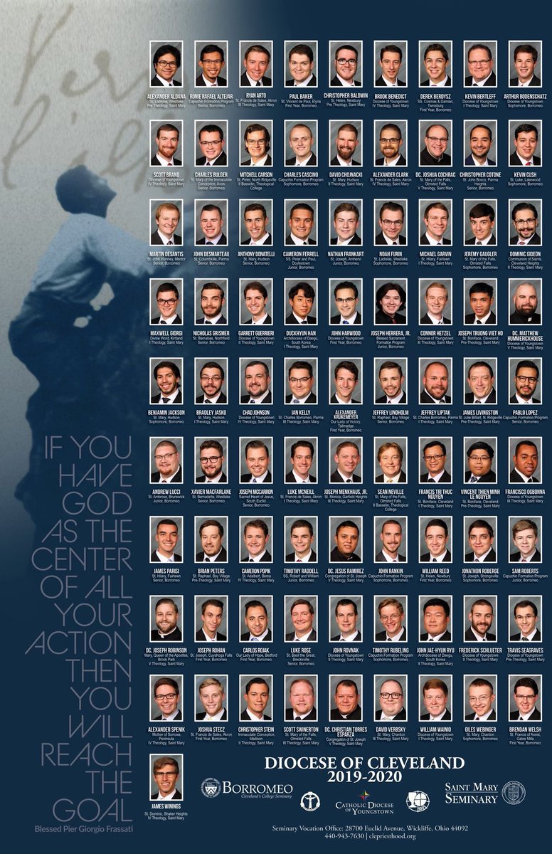 CLEpriesthood's tweet photo. Coming this weekend to a parish near you! Our 2019-2020 seminarian posters have arrived! Please grab a copy from your local parish as the diocese celebrates Priesthood Sunday this weekend, and be sure to keep these men in prayer as they discern the priesthood! https://t.co/wll2FOQ20B