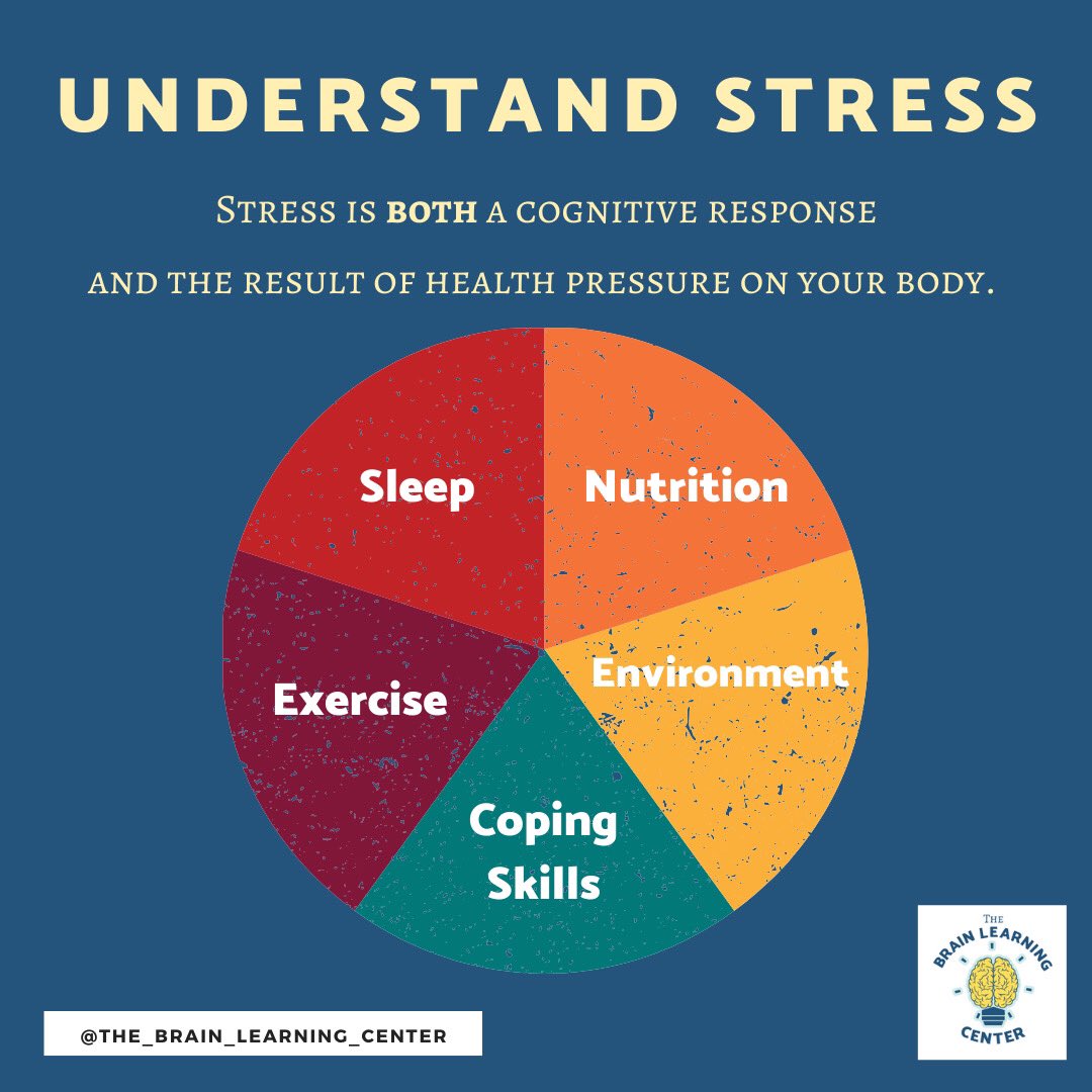 brainlrningcntr's tweet photo. Redefine stress as a holistic concept. The stress system affects and is affected by many things! There are both physical and mental ways of getting a leg up on stress! #thinktothrive #thebrainlearningcenter #brainpower #MentalHealthMatters #FridayMotivation #Thinksmart https://t.co/h4o6Mk8mJT