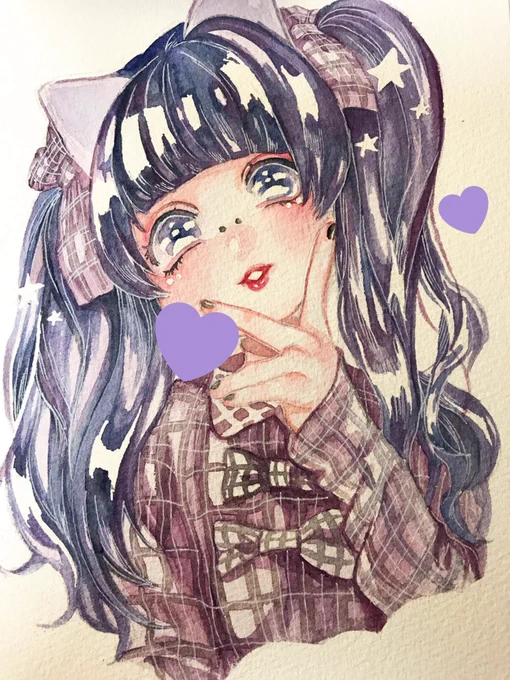 水彩。 